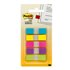 Flags, Assorted Bright Colors, 1/2 in Wide, 100/On-the-Go Dispenser bandera adhesiva 100 hojas