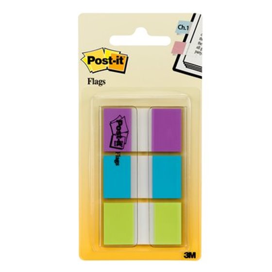 Flags, Purple, Blue, Green, 1 in Wide, 60/On-the-Go Dispenser bandera adhesiva 60 hojas