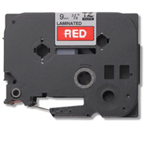 TZ-435 cinta para impresora de etiquetas Blanco sobre rojo