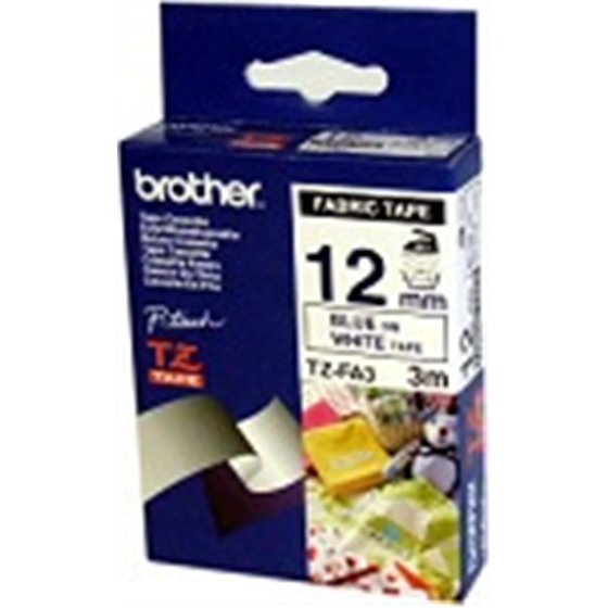 Fabric Labelling Tape - 12mm, Blue/White cinta para impresora de etiquetas TZ