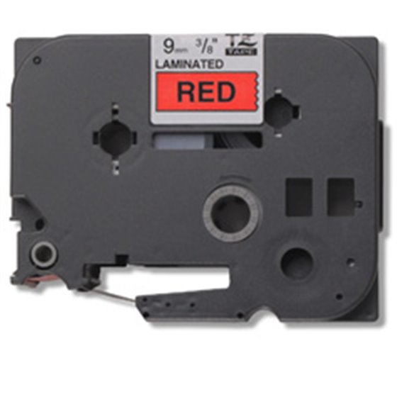 Gloss Laminated Labelling Tape - 9mm, Black/Red cinta para impresora de etiquetas TZ