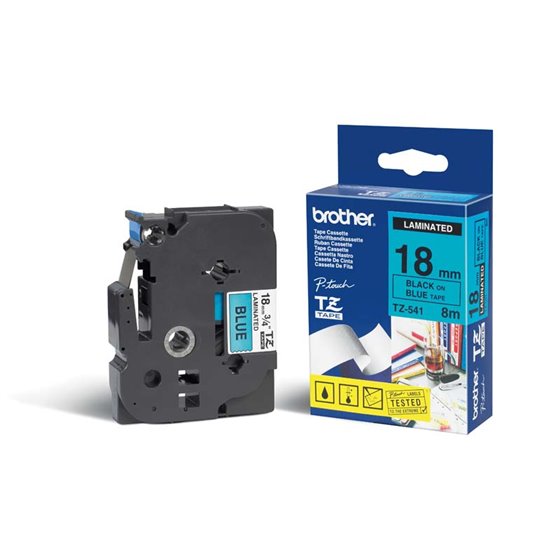 TZ-541 cinta para impresora de etiquetas Negro sobre azul