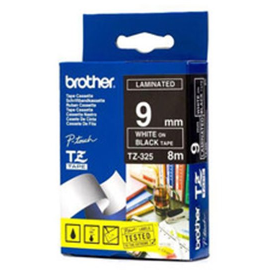 TZ-325 cinta para impresora de etiquetas Blanco sobre negro