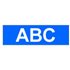 Gloss Laminated Labelling Tape - 24mm, White/Blue cinta para impresora de etiquetas TZ