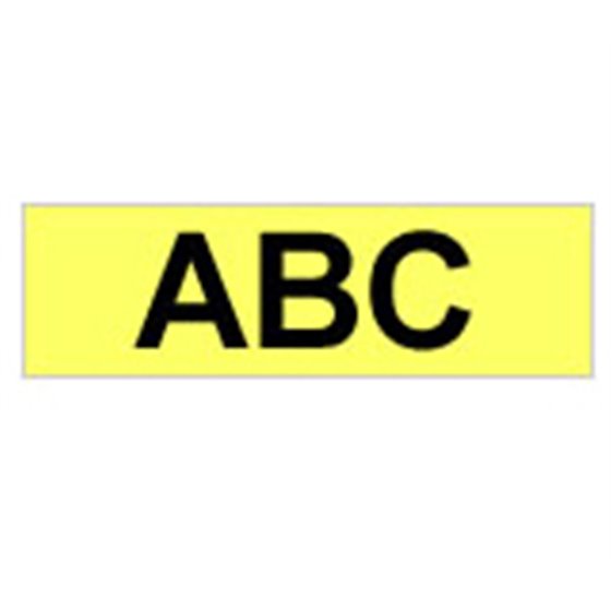 Gloss Laminated Labelling Tape - 24mm, Black/Yellow cinta para impresora de etiquetas TZ