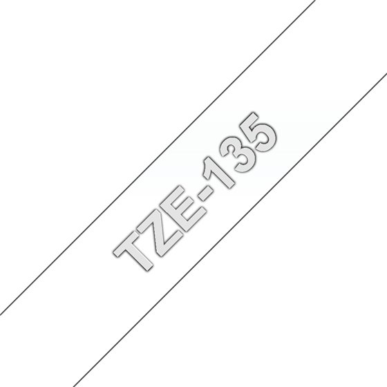 TZE-135 cinta para impresora de etiquetas Blanco sobre transparencia