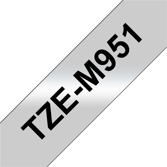 TZE-M951 cinta para impresora de etiquetas Negro sobre plata
