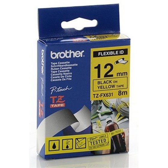 TZ-FX631 cinta para impresora de etiquetas Negro sobre amarillo