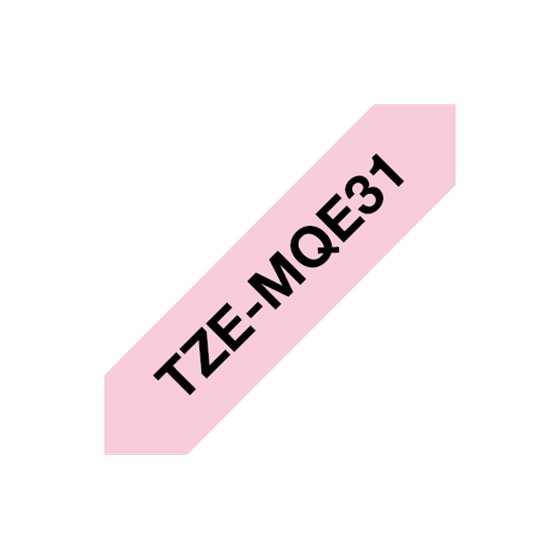 TZEMQE31 cinta para impresora de etiquetas Negro sobre rosa TZe