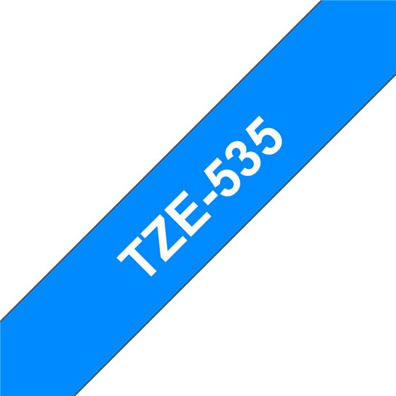 TZE-535 cinta para impresora de etiquetas Blanco sobre azul