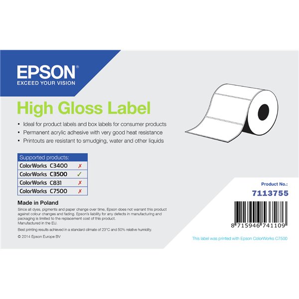 High Gloss Label Etiqueta para impresora autoadhesiva