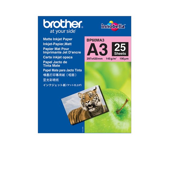 BP60MA3 papel para impresora de inyección de tinta A3 (297x420 mm) Mate 25 hojas Blanco
