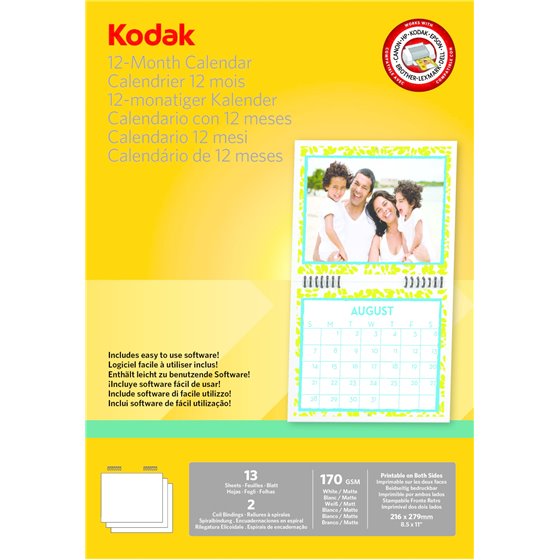Calendario para impresora de tinta. incluye 13 hojas, sofware y nudillo