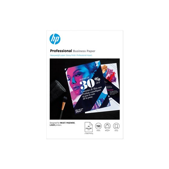 Papel para uso empresarial profesional , satinado, 180 g/m2, A4 (210 x 297 mm), 150 hojas