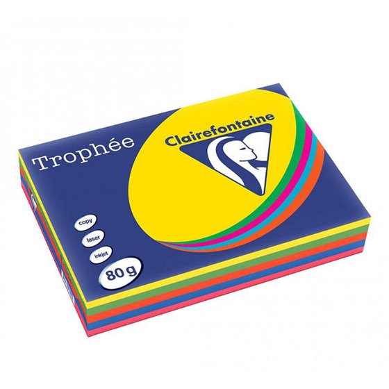 1704SC papel para impresora de inyección de tinta A4 (210x297 mm) 500 hojas Azul, Verde, Naranja, Rosa, Amarillo