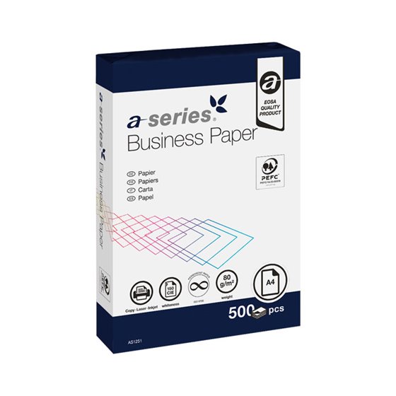 CAJA 5 PAQ. 500H PAPEL A-SERIES BUSINESS A4 80GR