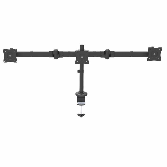 Brazo para 3 Monitores de Montaje en Escritorio - Soporte VESA Ergonómico para 3 Monitores de hasta 27" - Mástil Articulado de A