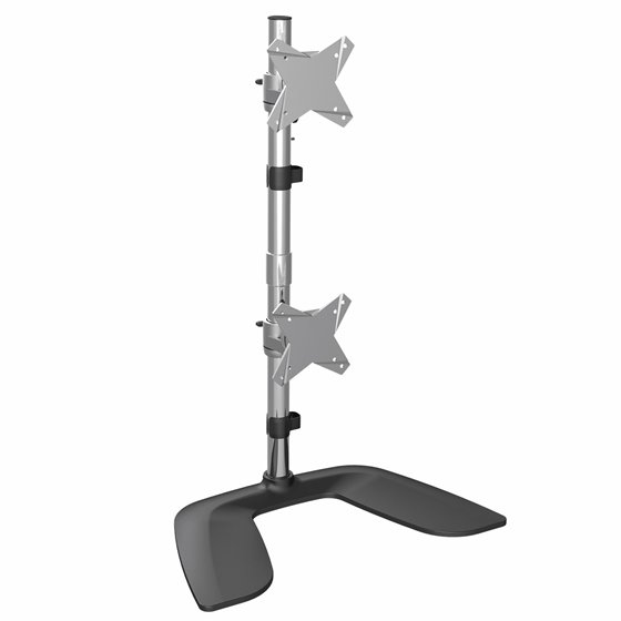 Soporte VESA para 2 Monitores de hasta 27" - Base para Monitor Ergonómica de Sobremesa - de Montaje para 2 Monitores Apilados Ve