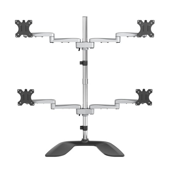 Base Soporte de Escritorio para 4 Monitores - Articulado - En Acero y Aluminio