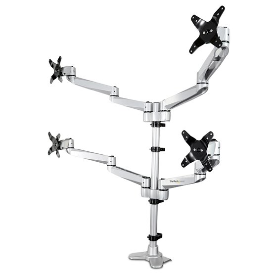 Brazo Soporte VESA de Escritorio para 4 Monitores Articulado Ergonómico de Ajuste de Altura para 4 Monitores 2x2 de hasta 30" (1