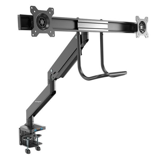 Brazo de Soporte de Montaje para 2 Monitores - con 2 Puertos USB 3.0 - con Instalación por Grommet o Mordaza para Mesa de Escrit