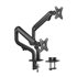 Soporte de Mesa ECO Contrapeso Giratorio e Inclinable para Monitor/TV 8Kg (3 Pivotes, 2 Brazos) de 17-32, Negro