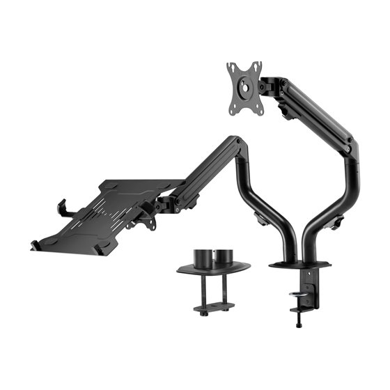 Soporte de Mesa Contrapeso Giratorio e Inclinable para Portatil y Monitor/TV 8Kg de 17-32, Negro