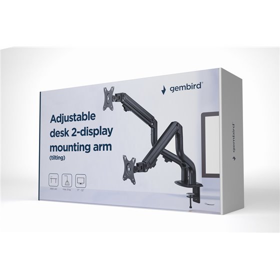 MA-DA2-02 soporte para monitor 81,3 cm (32") Escritorio Negro
