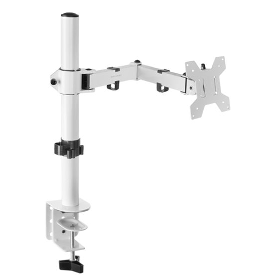 MARM1 Blanco, Soporte de Monitor de Brazo para Pantallas Hasta 32”, Articulado y Regulable en Altura, Estructura Robusta, Compat