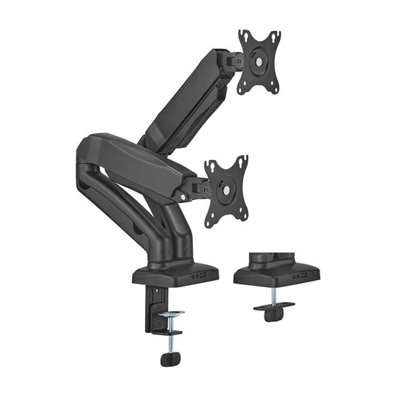 Soporte De Mesa Pro Contrapeso Giratorio E Inclinable Para Monitor/TV 9kg (3 Pivotes, 2 Brazos) De 17-32, Negro