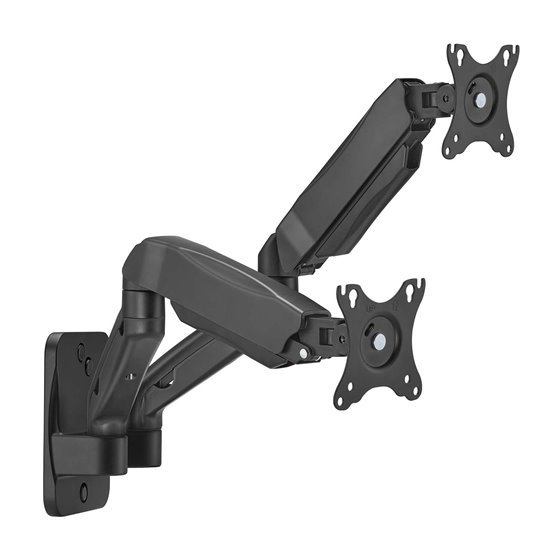 Soporte De Pared Pro Contrapeso Giratorio E Inclinable Para Monitor/tv 9kg (3 Pivotes, 2 Brazos) De 17-32, Negro