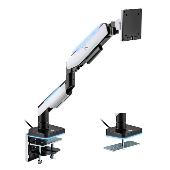 EW1509 soporte para monitor 124,5 cm (49") Negro, Blanco Escritorio