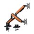 Soporte de Mesa RGB Gaming contrapeso giratorio e inclinable para Monitor/TV 9Kg (3 Pivotes, 2 Brazos) de 17-32, Negro-Naranja