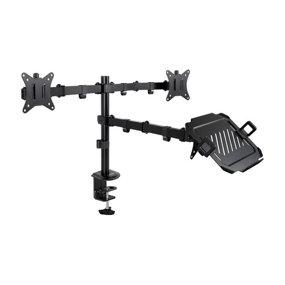 Soporte de Mesa para 2 Pantallas 17"-32" y Portátil, Negro