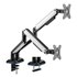 Soporte De Mesa RGB Gaming Contrapeso Giratorio E Inclinable Para Monitor/TV 9kg (3 Pivotes, 2 Brazos) De 17-32, Negro-Blanco