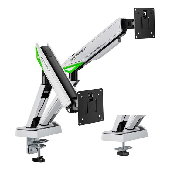 DT38TSR-345 soporte para monitor 96,5 cm (38") Escritorio Negro, Blanco