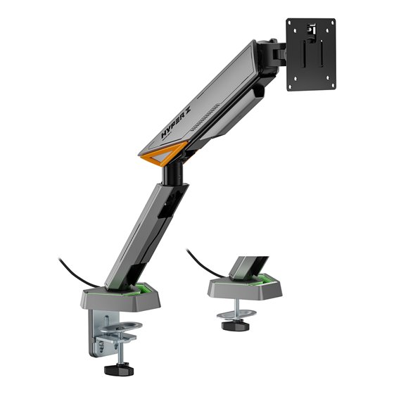 DT49TSRRGB-347 soporte para monitor 124,5 cm (49") Escritorio Negro, Gris