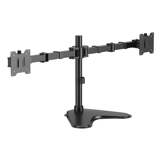 Soporte de Mesa Con Peana Eco Giratorio e Inclinable para Monitor/TV 20kg (3 Pivotes, 2 Brazos) de 17"-35", Negro