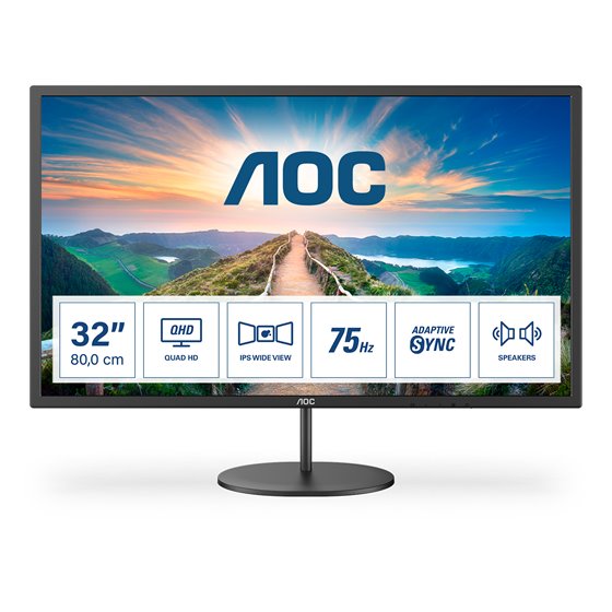 V4 Q32V4 pantalla para PC 80 cm (31.5") 2560 x 1440 Pixeles 2K Ultra HD LED Negro