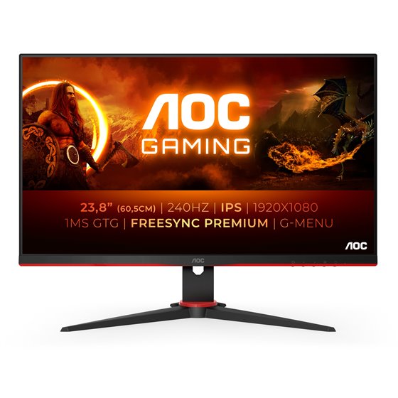 G2 24G2ZE/BK pantalla para PC 60,5 cm (23.8") 1920 x 1080 Pixeles Full HD LED Negro, Rojo