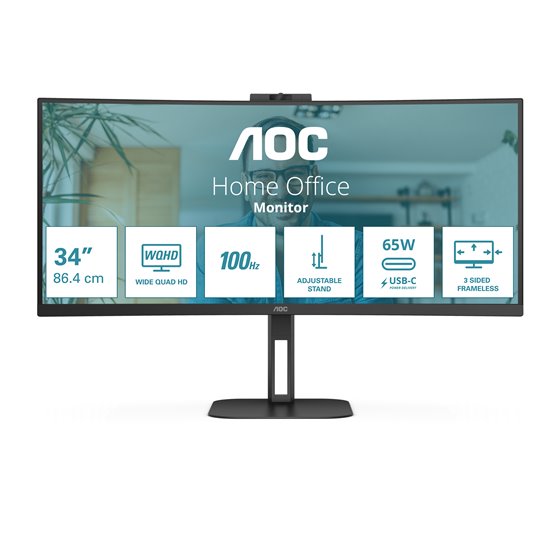 V5 CU34V5C/BK pantalla para PC 86,4 cm (34") 3440 x 1440 Pixeles Wide Quad HD LED Negro