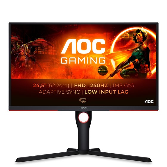 G3 25G3ZM/BK pantalla para PC 62,2 cm (24.5") 1920 x 1080 Pixeles Full HD Negro, Rojo