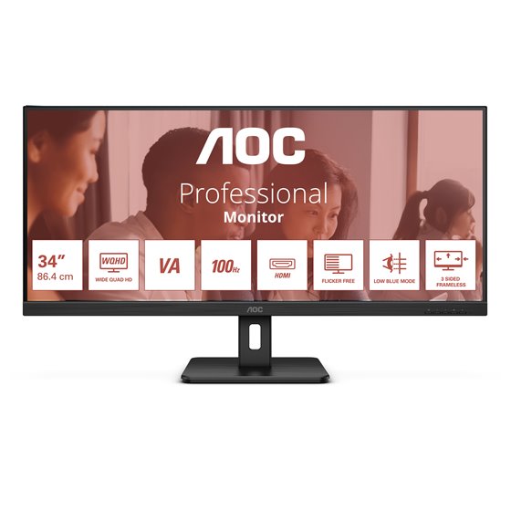 U34E2M pantalla para PC 86,4 cm (34") 3440 x 1440 Pixeles Wide Quad HD Negro