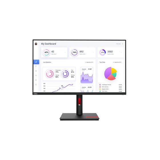 ThinkVision T32p-30 LED display 80 cm (31.5") 3840 x 2160 Pixeles 4K Ultra HD Negro