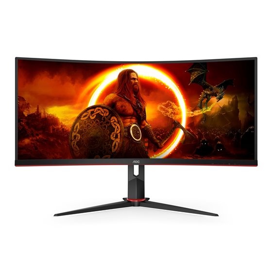 G2 CU34G2XP pantalla para PC 86,4 cm (34") 3440 x 1440 Pixeles UltraWide Quad HD LED Negro, Rojo