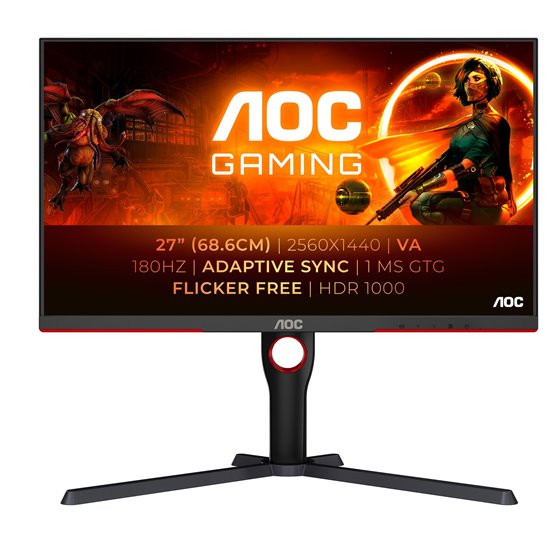 G3 Q27G3XMN/BK pantalla para PC 68,6 cm (27") 2560 x 1440 Pixeles 2K Ultra HD LED Negro, Rojo