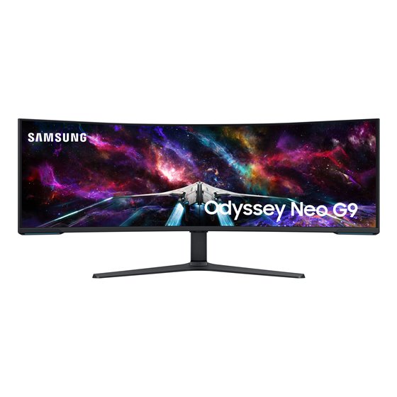 G95NC LED display 144,8 cm (57") 7680 x 2160 Pixeles Dual UHD Negro, Blanco
