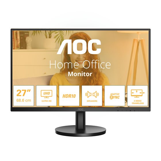 B3 U27B3A pantalla para PC 68,6 cm (27") 3840 x 2160 Pixeles 4K Ultra HD LCD Negro