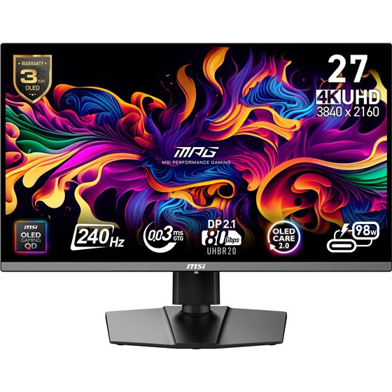 MPG 272URX QD-OLED pantalla para PC 67,3 cm (26.5") 3840 x 2160 Pixeles 4K Ultra HD Negro