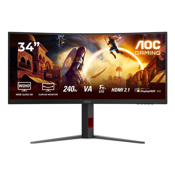 G4 CU34G4Z pantalla para PC 86,4 cm (34") 3440 x 1440 Pixeles Wide Quad HD LED Negro, Rojo